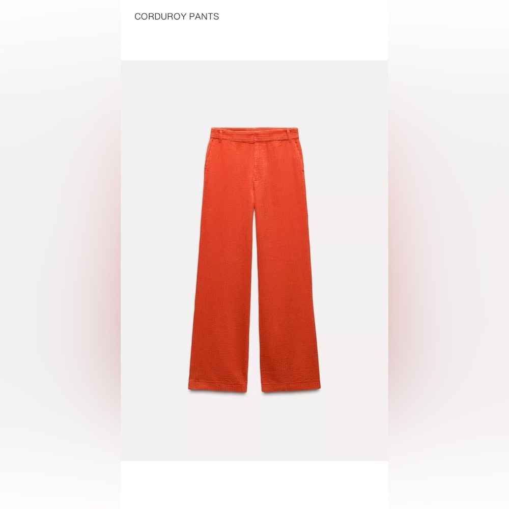 Zara Orange Corduroy Pants